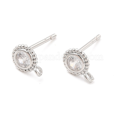 Латунные серьги-гвоздики из циркония ZIRC-P105-01P-1