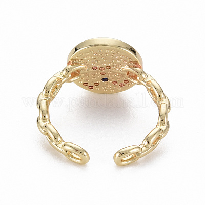 Латунные микро проложить манжеты кольца кубического циркония RJEW-Q164-009-NF-1