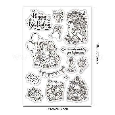 Klarsichtstempel aus PVC-Kunststoff&nbsp;DIY-WH0448-0721-1