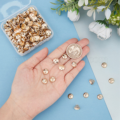 SUNNYCLUE 1 Box 200Pcs Bail Cap Silver Bead Cap 10mm Cover Bead Caps with  Loop End Cap Clasp Round Dangle Charm Connector for Jewelry Making Necklace