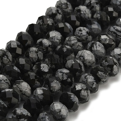 Природные снежинка обсидиан бисер нитей&nbsp;G-Z111-A21-1