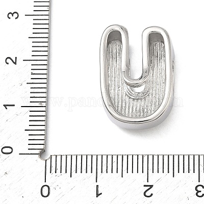 Латунные бусины с инициалами&nbsp;KK-B167-27P-01U-1