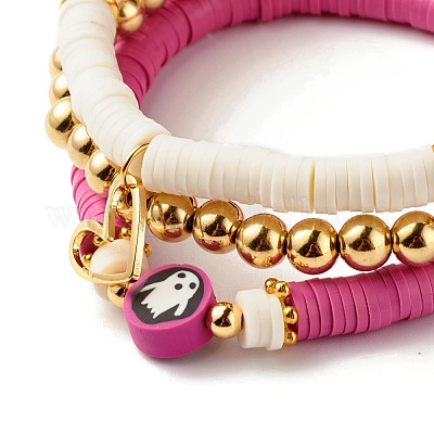 Go2boho Polymer Clay Beaded Bracelets For Women Ladies Pink Heishi Bead  Bracelet Heart Charm Summer Jewelry 2023 New Colorful - Bracelets -  AliExpress