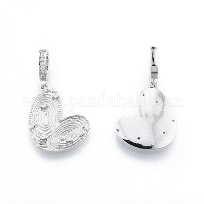 Латунные микропаве прозрачные подвески с фианитом KK-F841-06P-1