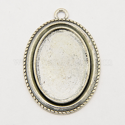 Тибетском стиле сеттинги сплав цинка кулон кабошон TIBEP-M004-01-RS-1