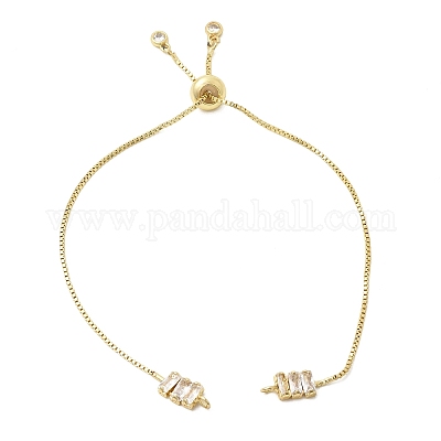 Изготовление браслетов с цепочкой-слайдером из латуни и инкрустацией кубическим цирконием.&nbsp;MAK-K024-02G-03-1