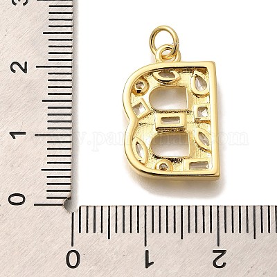 Латунные микропаве прозрачные подвески с фианитом KK-G521-01G-B-1