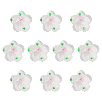 Perle di lampwork fatte a mano da 10 pz&nbsp;LAMP-TADJ0001-01B-1