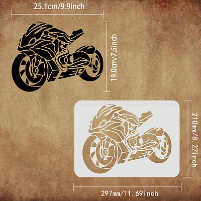 Shop FINGERINSPIRE Motorcycle Stencil for Painting 29.7x21cm Large