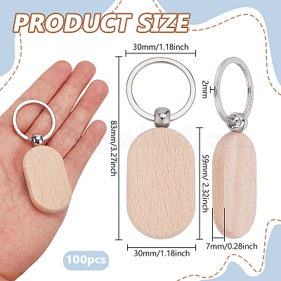Брелки из бука&nbsp;KEYC-WH0003-22P-1-1