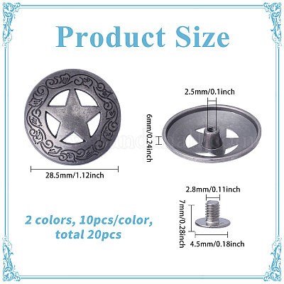 20 шт. двухцветные заклепки из сплава&nbsp;DIY-CA0007-29-1