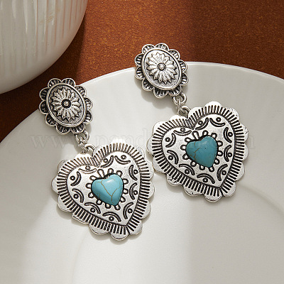 Boucles D'oreilles Pendantes - Imitation Topaze - Clous - Occasion En Parfait état