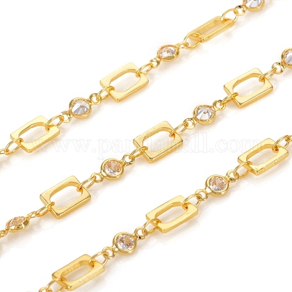 3.28 Fuß handgefertigte Perlenketten aus Messing X-CHC-I033-06G-1