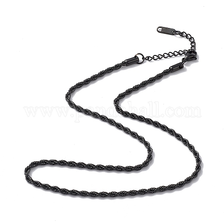 304 collier chaîne de corde en acier inoxydable pour homme femme NJEW-K245-023B-1