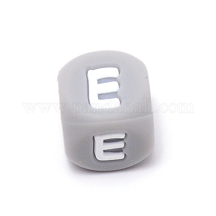 Силиконовые бусины с алфавитом для изготовления браслетов или ожерелий SIL-TAC001-01A-E-1