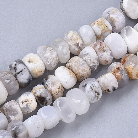 Natürlichen weißen Achat Perlen Stränge X-G-S364-032-1