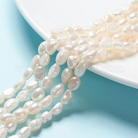 Fili di perle di perle d'acqua dolce coltivate naturali PEAR-R064-56-1