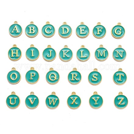 Буквица a ~ z алфавит эмалевые брелоки ENAM-X0018-15-1