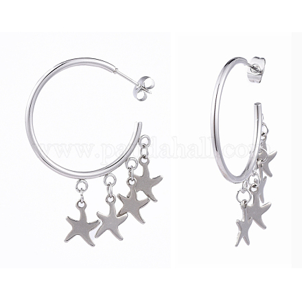 304 Stainless Steel Dangle Stud Earrings EJEW-JE04173-02-1