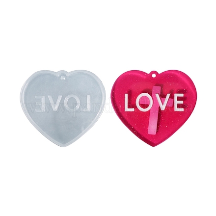 Coeur en silicone avec moules pendentif amour mot creux DIY-C061-05A-1