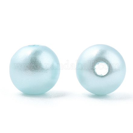 Spray Painted ABS Plastic Imitation Pearl Beads OACR-T015-05B-07-1