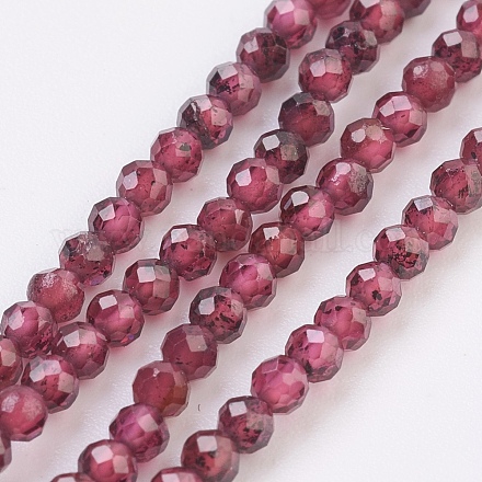 Natürlicher Granat Perlen Stränge G-F568-124-1