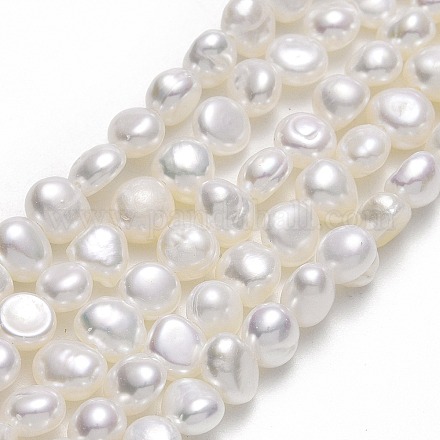 Hebras de perlas de agua dulce cultivadas naturales PEAR-A005-07F-01-1