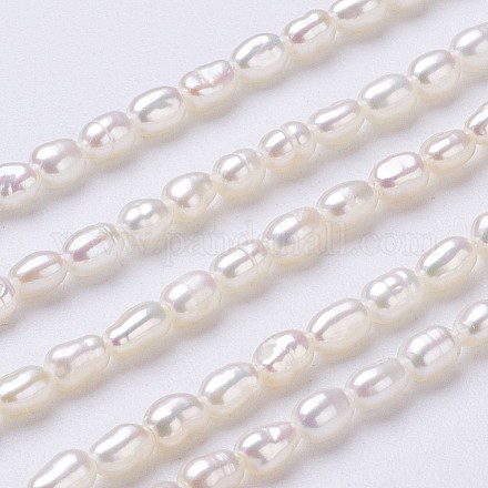 Fili di perle di perle d'acqua dolce coltivate naturali PEAR-P002-45-01-1
