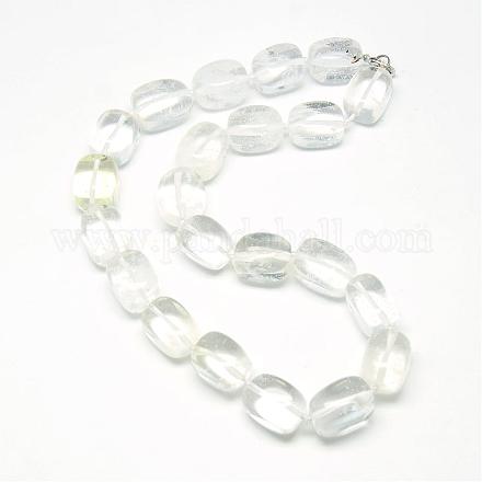 Colliers de perles en cristal de quartz naturel G-T015-D01-1