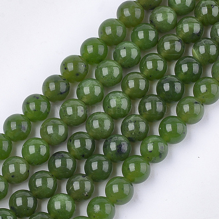 Brins de perles de jade canadien naturel X-G-S333-8mm-024-1