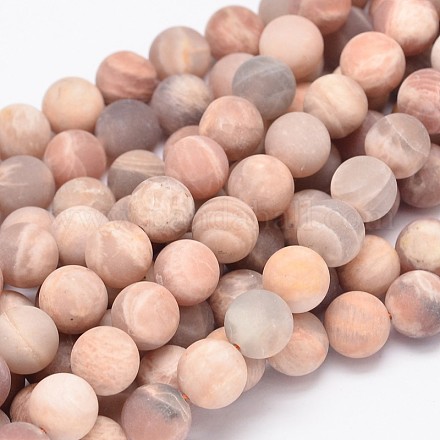 Round Natural Sunstone Beads Strands G-K068-29-10mm-1