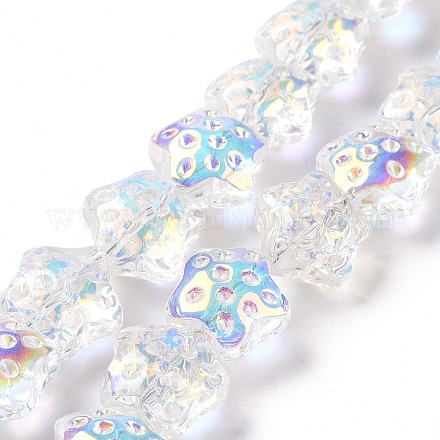 Transparentes perles de verre de galvanoplastie brins GLAA-C025-01D-1