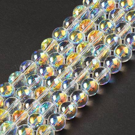Transparentes perles de verre de galvanoplastie brins EGLA-I015-01A-1