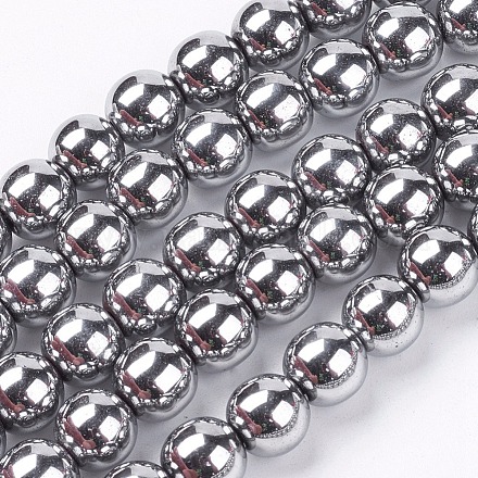 8 mm grade A chapelets de perles rondes d'hématite synthétique non magnétique X-G-S096-8mm-3-1