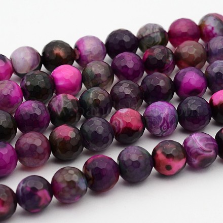 Natural Agate Round Bead Strands G-I136-12mm-18-1