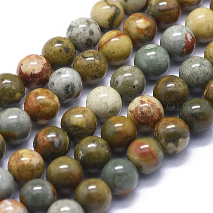 Perles de jaspe picasso naturelles G-K293-F03-C-1