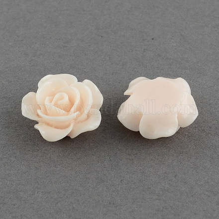Flat Back Hair & Costume Accessories Ornaments Scrapbook Embellishments Resin Flower Rose Cabochons CRES-Q107-03-1