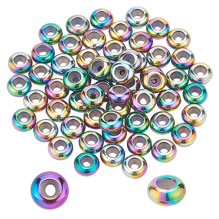 Ph pandahall 60 pièces perles coulissantes en acier inoxydable STAS-PH0004-42-1