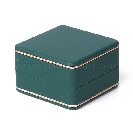 Boîtes à bagues à bijoux carrées en plastique OBOX-F005-03B-1