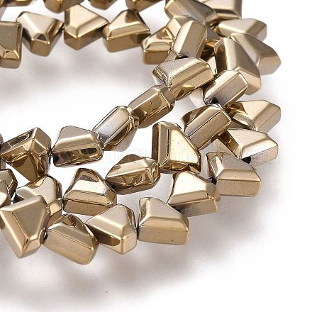 Electroplate Non-Magnetic Synthetic Hematite Beads Strands G-M359-01F-1