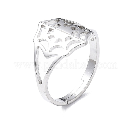 304 Stainless Steel Spider Web Adjustable Rings for Women RJEW-I097-07P-1