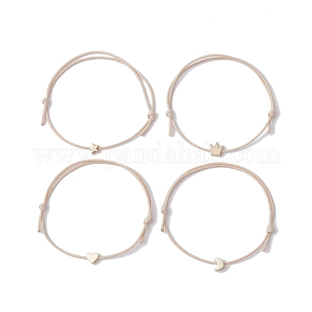 Set di braccialetti con perline intrecciate in ottone da 4 pz BJEW-JB09738-1