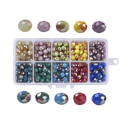 Perline in vetro placcato 10 colori GLAA-JP0002-04-8mm-1
