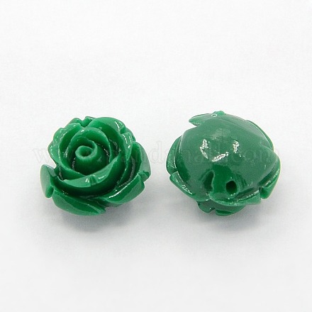 Synthetic Coral 3D Flower Rose Beads CORA-A006-12mm-042-1