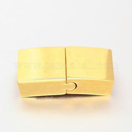 滑らかな表面316ステンレス鋼製の長方形のマグネットクラスプ  ゴールドカラー  22x12x5mm  穴：10x3mm X-STAS-E106-26G-1