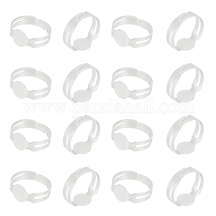 Unicraftale alrededor de 150 pieza anillos en blanco ajustables anillos de dedo base almohadilla de aleación de 7 mm base de anillo plano redondo en blanco configuración de anillo material anillos base base de cabujón bandeja de bisel para suministros de fabricación de joyas FIND-UN0001-87-1