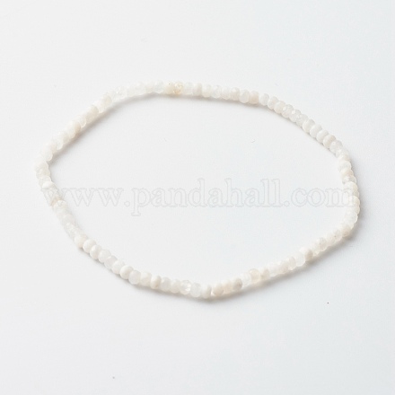 Rondelle à facettes perles de pierre de lune arc-en-ciel naturelles bracelets extensibles BJEW-JB06383-06-1