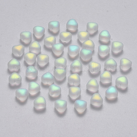 Transparent Spray Painted Glass Beads X-GLAA-R211-02-C01-1