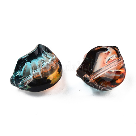 Perles de verre peintes par pulvérisation transparent GLAA-N035-033-G02-1