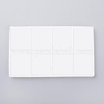 プラスチックジュエリーディスプレイトレイ  8のコンパートメント  ホワイト  12.7x7.5x0.4cm ODIS-R004-01A-1